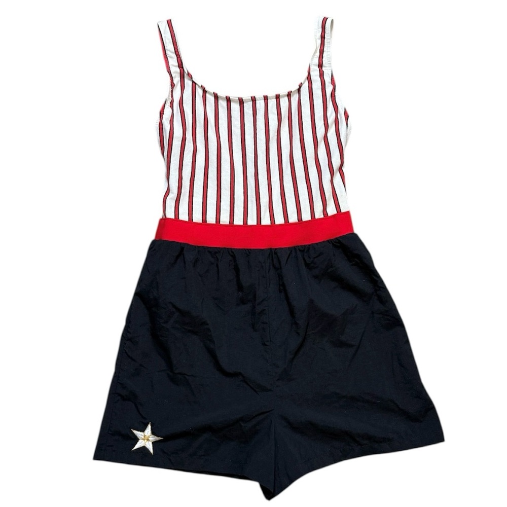 Longitude Vintage Swimsuit Swim Romper One Piece Shorts 8 10 Tall